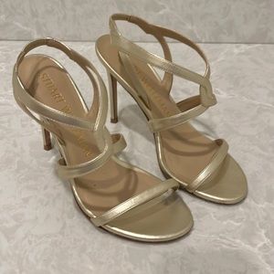 Stuart Weitzman gold sandal/heels